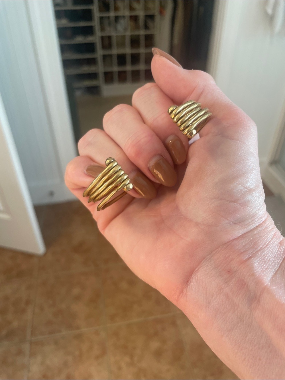 Stella & Dot Gold Triple Bangle Bracelet - Picture 3 of 7